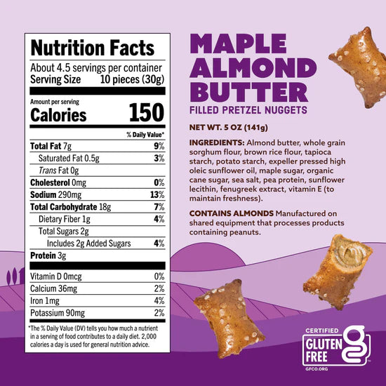 Filled Pretzel Nuggets Maple Almond Butter