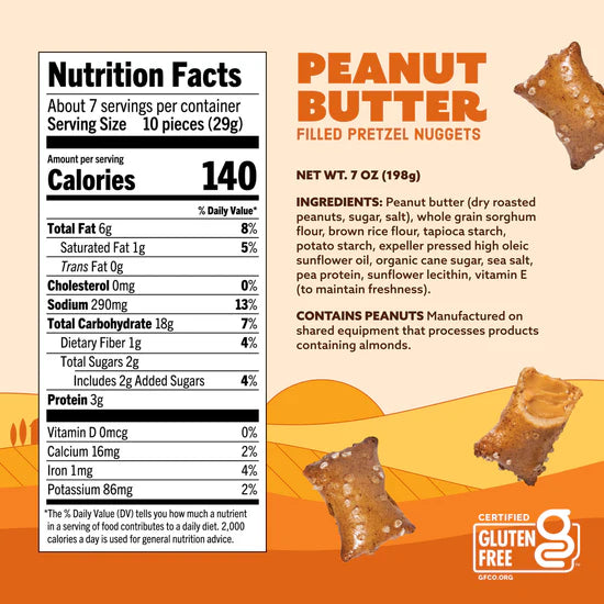 Filled Pretzel Nuggets Peanut Butter