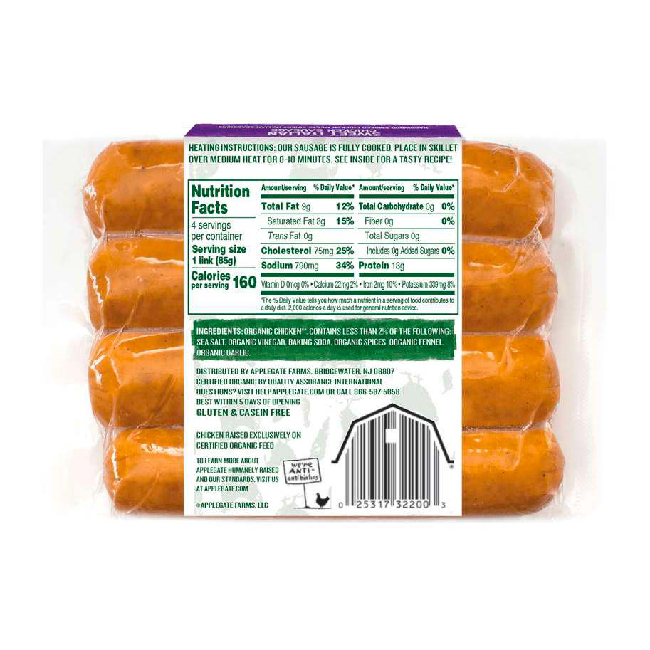 Applegate Organics® Sweet Italian Sausage