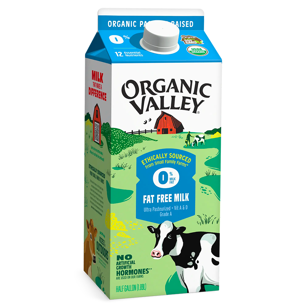 Fat Free Skim Milk, Ultra Pasteurized, Half Gallon