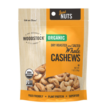 Organic Dry Roasted and Salted Whole Cashews